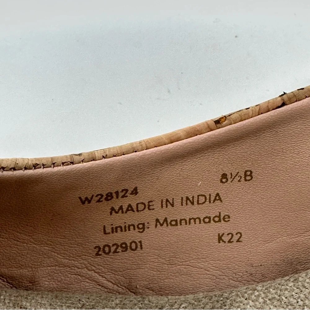 Cole Haan Cloudfeel Espadrille Slingback Wedge Heels Shoes Cork Tan Size 8.5